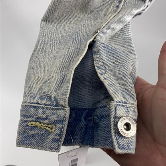 Sunset & Spring “Mermaid” Light Wash Sequin Denim Jacket, Size XS - Picture 12 of 13